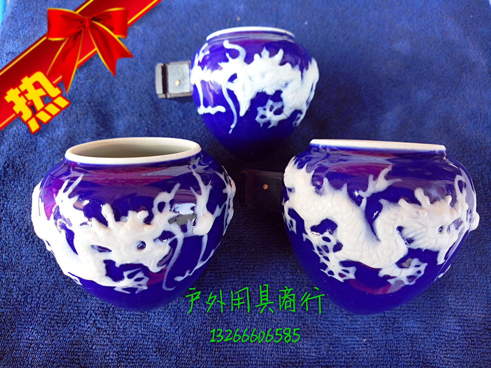 Green Blossom Cup boutique Brow Bird Food Jar Bamboo Bird Cage Cup Jingdezhen ceramic Pilot Birds Cup Sand Cup Bird Food Vat