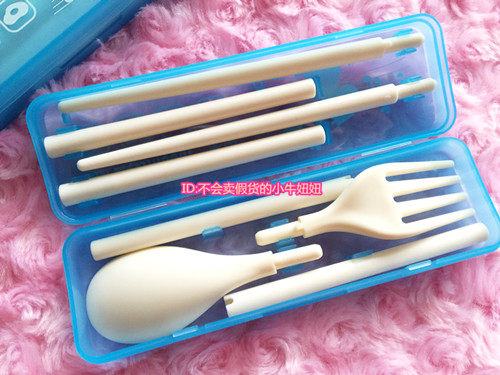 (Zero Profit Run) Japan Zojirushi Plastic Chopsticks Fork Spoon Cutlery Box Portable Small Picnic Partner