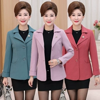Áo khoác da voi trung niên nữ trung niên đoạn ngắn phù hợp với mẹ mùa xuân và mùa thu 40-50 tuổi 2018 làn sóng mới quần áo bộ thu đông nữ đẹp