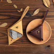 Pure Handmade Leather Coin Purse Vintage Crazy Horse Leather Key Coin Bag Creative Simple Cowhide Bag