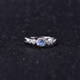 Nhẫn đá quý tự nhiên Sri Lanka nhẫn nữ bằng bạc khảm Labradorite nhẫn đơn giản trang sức thời trang nhẫn lông đuôi voi Nhẫn