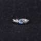 Nhẫn đá quý tự nhiên Sri Lanka nhẫn nữ bằng bạc khảm Labradorite nhẫn đơn giản trang sức thời trang