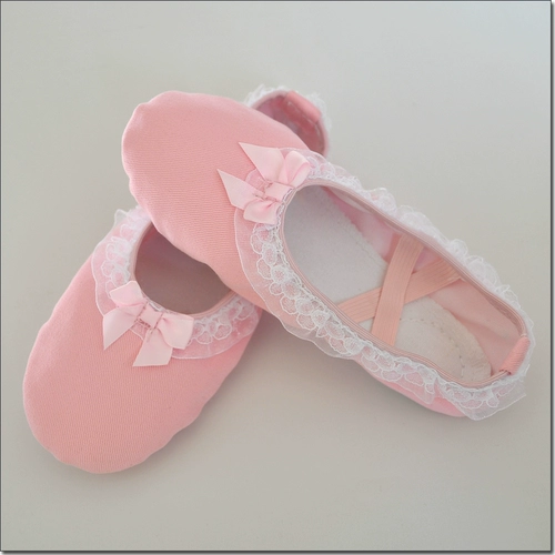 Lei Lace -Бесплатная экспортная качество чисто хлопковая танца обувь девочки детская мягкая обувь для обуви для взрослой туфли для утолщенной тренировочной туфли