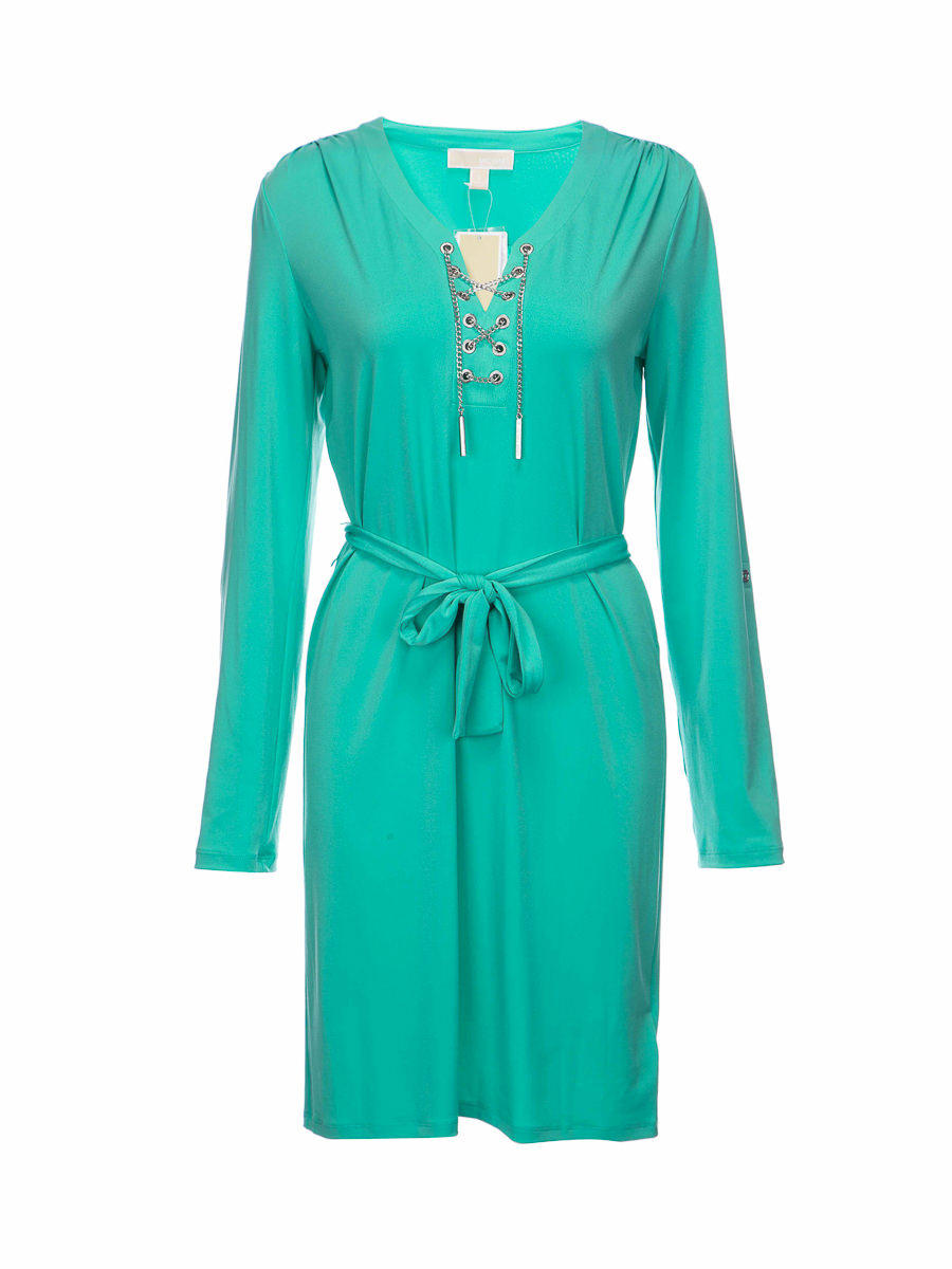 MICHAEL Michael Kors 水绿色绑带装饰系带设计连衣裙