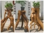 Long não tự nhiên khung gỗ chạm khắc tự nhiên Hình dạng rễ nghệ thuật hoa đứng Log bonsai khung nội thất văn phòng - Các món ăn khao khát gốc bàn gốc cây