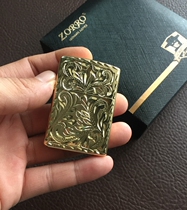 zorro zorro kerosene lighter golden carving flower 4 optional pure copper windproof Flint cotton core oil consumables