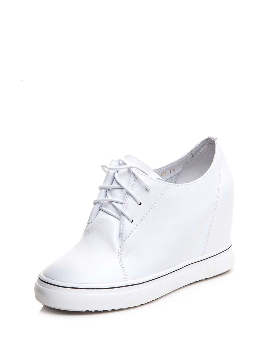 TRANOI 白色简约系带内增高鞋