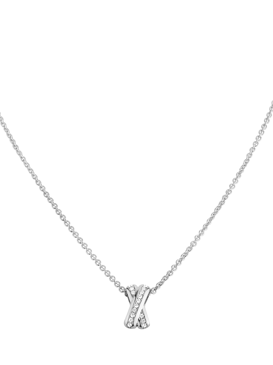 DYRBERG/KERN 银色新现代主义系列微镶交叉项链