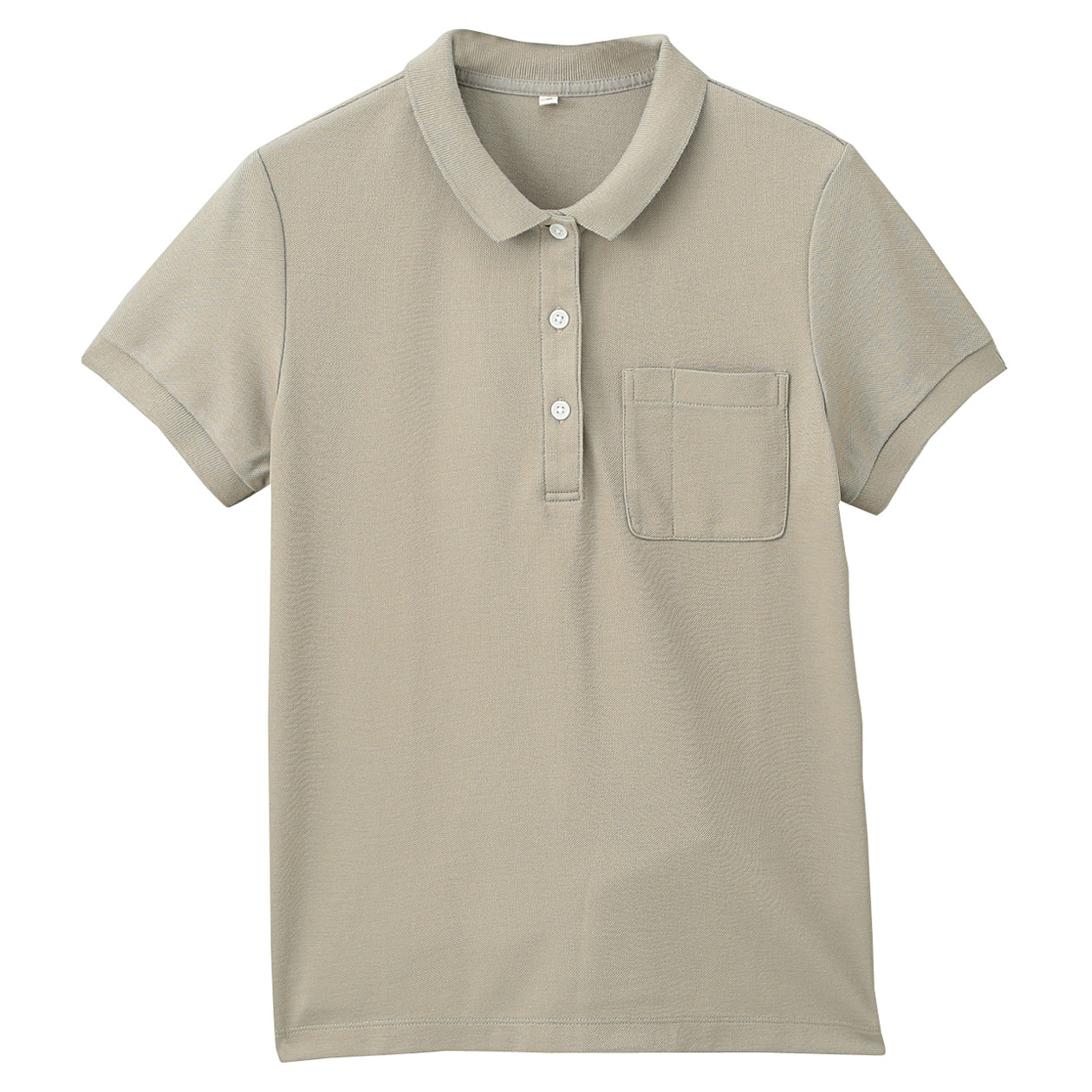 无印良品MUJI 女式 珠地网眼棉布POLO衫