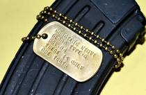 Imported original Vietnam War US military thickened square copper gravure identity tag dog tag soldier tag formula shaped silencer ring