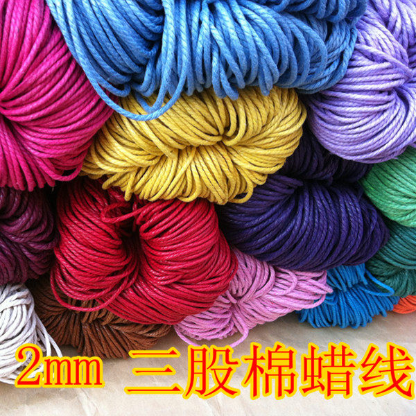 DIY Ornament Accessories Handmade Strings Beads Material Cotton Thread Necklace Handmade Rope 2mm Wax Rope Waxed Thread Three Strands Chanter Wire