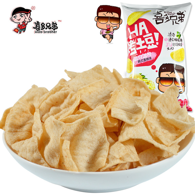 【天猫超市】喜多兄弟烤土豆片45g  韩式香辣味 休闲零食