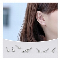 925 pure silver ultra small ear nail female Korean temperament simple Jane about 100 hitch mini geometric earbone anti-allergy ear decoration