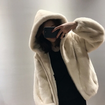 Special offer new mink coat whole mink short imported mink Mao Haining fur coat hooded jacket fur women