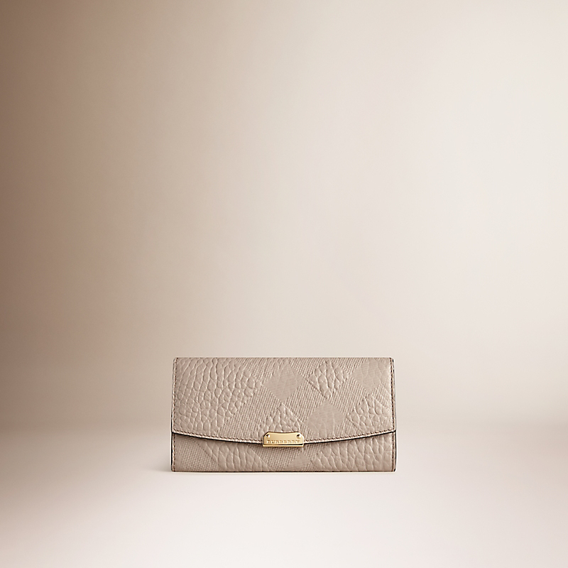 BURBERRY/博柏利格纹压花皮革长款钱夹 39709241