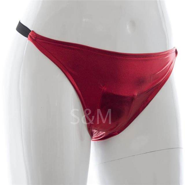 Red Queen Dress Sexy Patent Leather Sexy Bikini One Piece Ice Silk Seamless Open Crotch Ladies Thong Panties