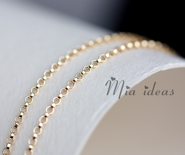 The United States imported 14K bag gold chain 1 3mm pearl chain ball chain winding jewelry necklace hand accessories