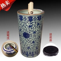 Ceramic straight tube diameter 30cm height 60cm calligraphy and painting cylinder calligraphy and painting cylinder ceramic quiver sleeve ceramic ornaments
