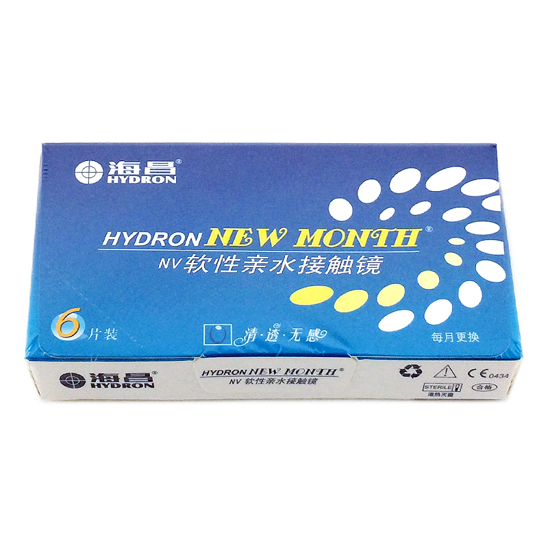 海昌NEW MONTH水润高清隐形眼镜月抛6片装YN