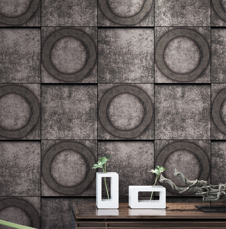 Retro nostalgic cement gray industrial wind wallpaper restaurant internet cafe gym ktv stairs aisle box wallpaper