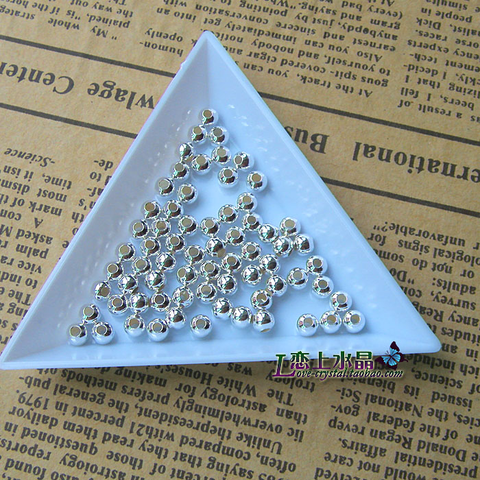 Pure silver light beads DIY handmade material septuallocate beads handmade accessories-990 pure silver silver beads (by grain)