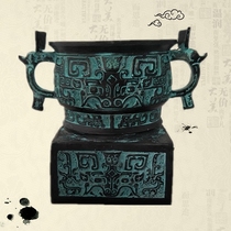 Antique bronze ware pans ancient food antique crafts home decorations animal face pattern