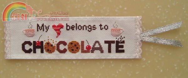 3 pieces of French R-line cross-stitch double-sided with tassel ornaments bookmark material package teaching cartoon chocolate