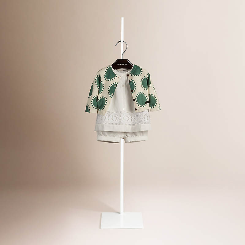 Burberry博柏利  图案印花棉麻混纺开衫 40113161
