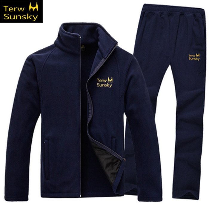 2021 autumn and winter outdoor breathable warm fleece pants suit men's fleece windproof large size casual jacket cardigan