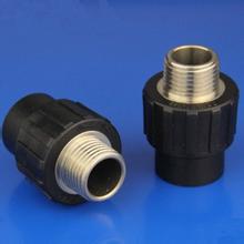 PE outer wire direct black hot melt external tooth joint 2025324 points 6 points 1 inch PE water pipe fittings