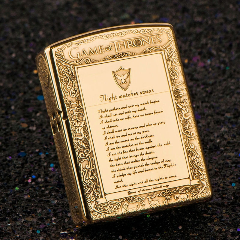 Sulow brass thick armor creative old-fashioned kerosene lighter waterproof sealing windproof fine deep carving DIY gift