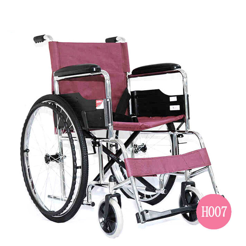 鱼跃轮椅车H007老人轮椅折叠轻便携残疾人代步车钢管旅行手推
