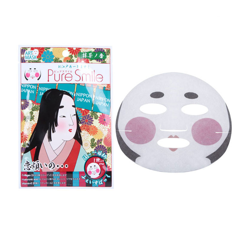 pure smile日本江户艺妓脸谱面膜补水滋润 收敛毛孔公主款4片起售