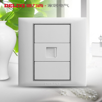 Delixi switch socket switch socket panel wall switch two-core telephone socket