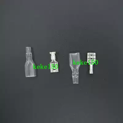 6 3MM terminal plug spring with insulated sheath car horn wire connector Terminal copper tinned parts