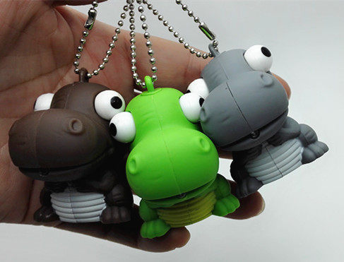 Dinosaur pendant LED key button Q version tyranosaur dinosaur luminous sounding key button bully royal dragon creative pendant
