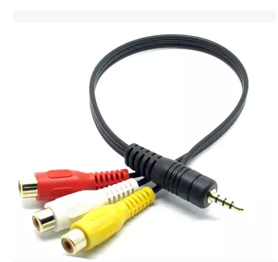 3 5mm male one-point three AV female lotus RCA adapter cable 3 5-turn AV seat TV 3-in-1 audio transmission cable