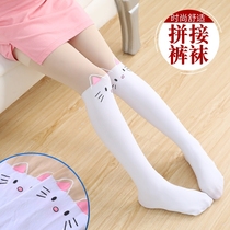 Childrens stockings girls stockings spring and autumn thin girls pantyhose conjoined socks fake tube 3-6-9-12 years old