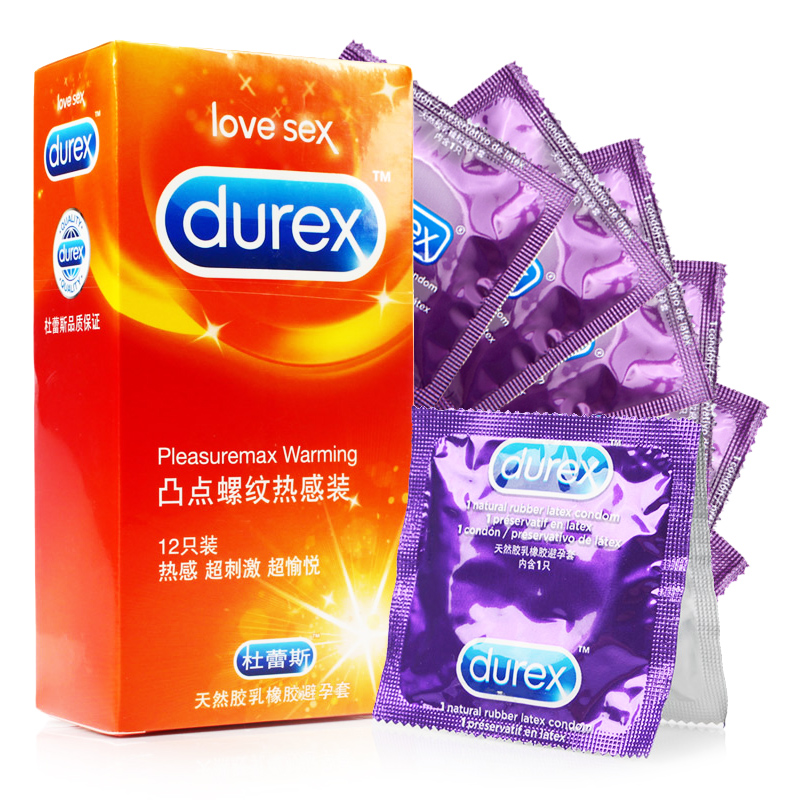 Durex杜蕾斯 凸点螺纹热感装12只装避孕套 夫妻成人用品