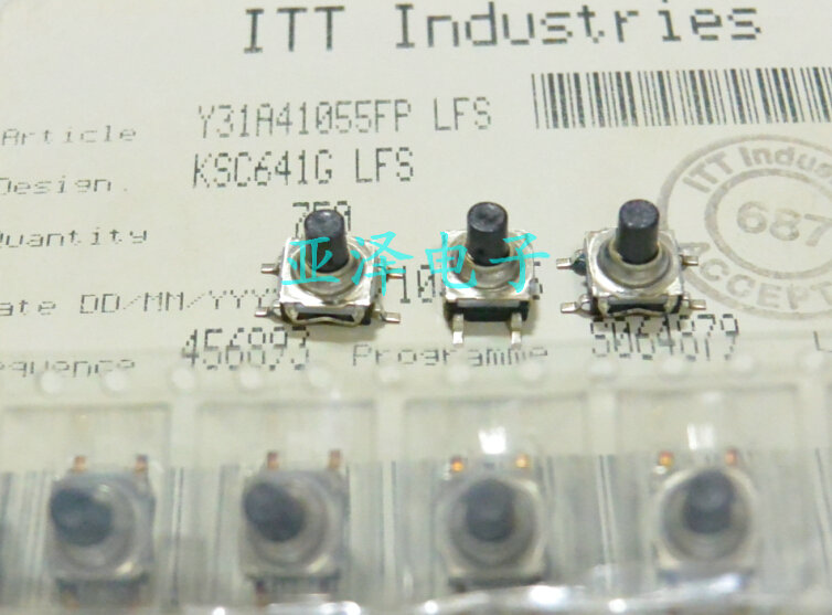 Original ITT imported KSC641G LFS patch switch 6 2*6 2*7 7mm waterproof and dustproof light switch