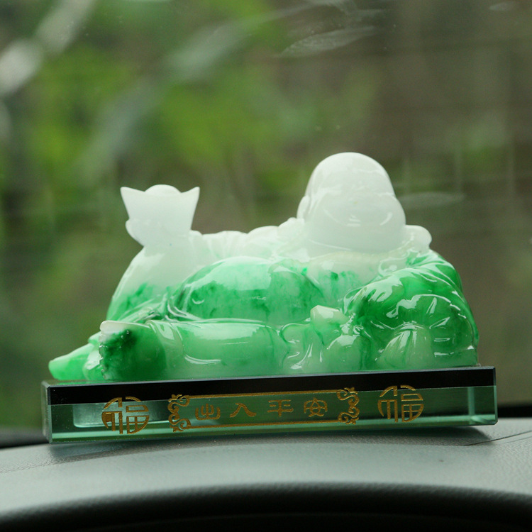 新款特价 弥勒佛汽车香水座大号拉丝元宝佛像车用摆件品淘宝热卖