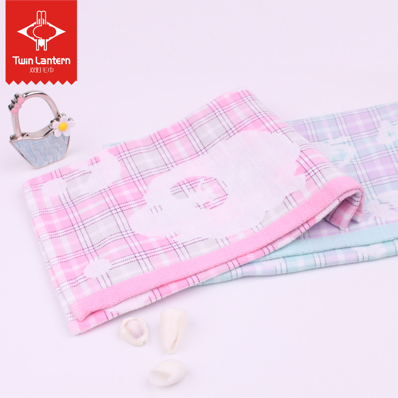 【天猫超市】双灯面巾 纯棉双层纱布童巾1条 柔软小毛巾 活性印染
