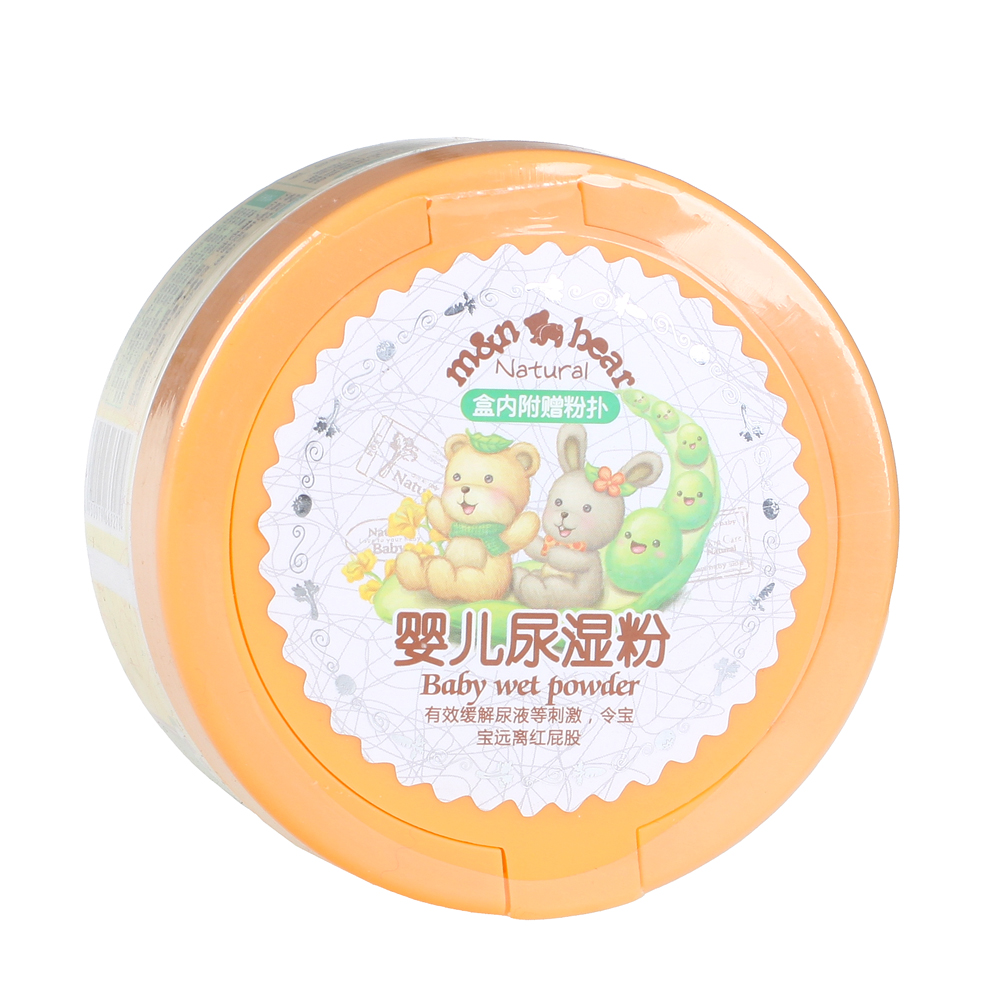 咪呢小熊 婴儿玉米尿湿粉140g盒装送粉扑 宝宝爽身粉防红屁屁