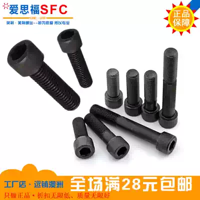 High strength 10 9 grade hexagon socket head screw M10 * 20-110mm hair black hexagon socket Bolt promotion
