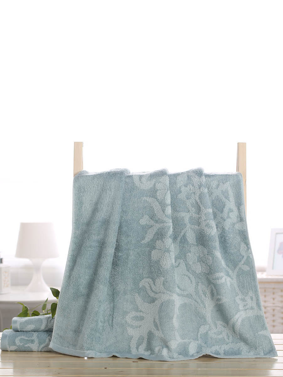 terry palmer|蓝色缎边提花染色毛巾3条装（1浴1面1方）