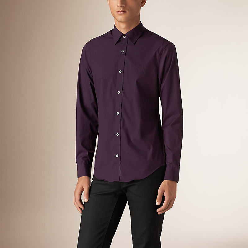 BURBERRY/博柏利弹力棉府绸衬衫 39912571