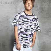 Quần cotton nam giới thường ngụy trang in ngắn tay áo T-Shirt Forever21
