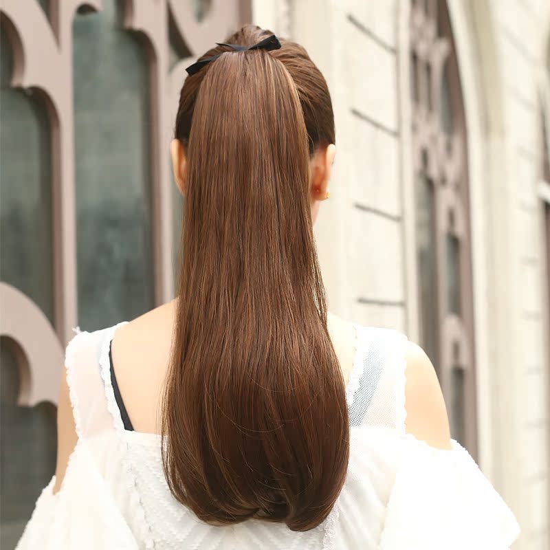 假发女微卷长直发时尚梨花马尾 绑式微卷内扣假发马尾女