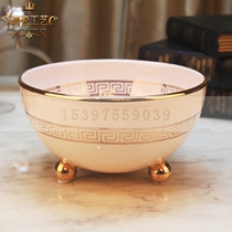 Ceramic Peel bowl big Gold Cup table top trash can ktv porcelain decorative ware club night field Peel Bowl