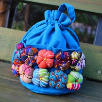 Yunnan ethnic style cloth bag handmade pumpkin mobile phone bag DIY cloth small bucket bag casual diagonal wallet
